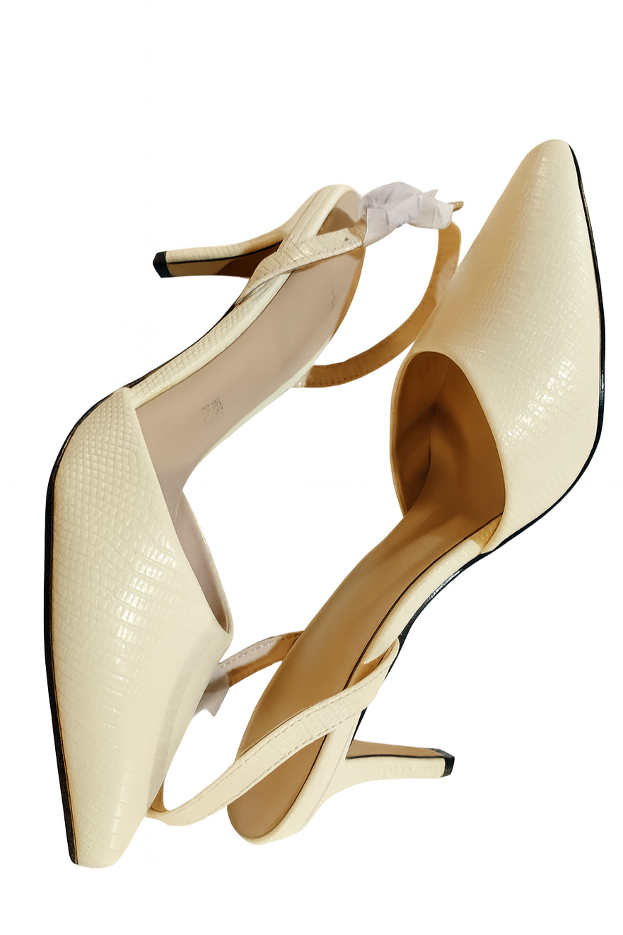 Slingback Miriade Isola Bella in vera pelle vaniglia tacco 6 cm n.37