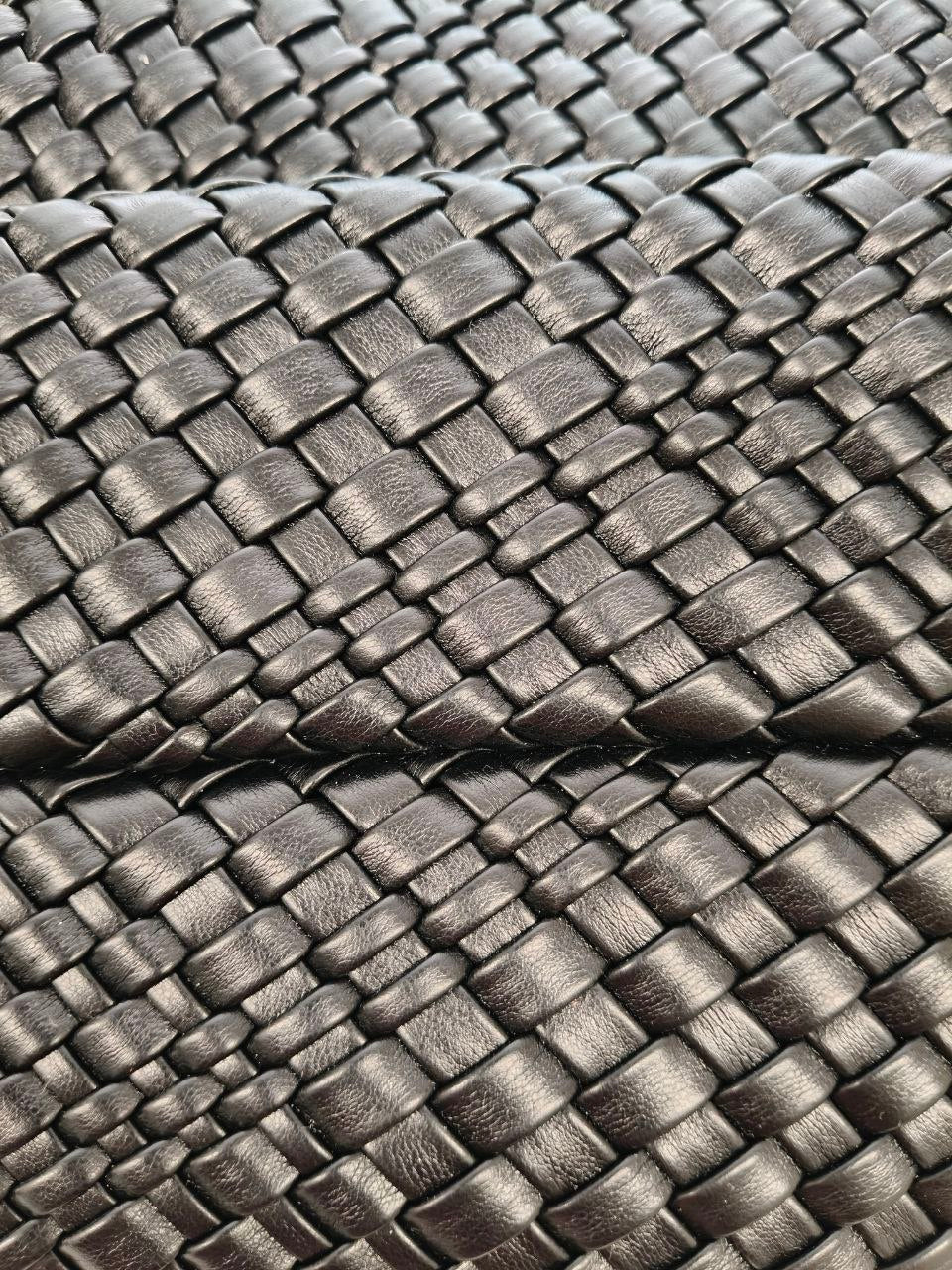 Borsa tote intrecciata nera in ecopelle – Shopper elegante capiente