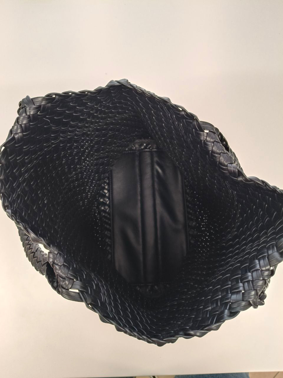 Borsa tote intrecciata nera in ecopelle – Shopper elegante capiente
