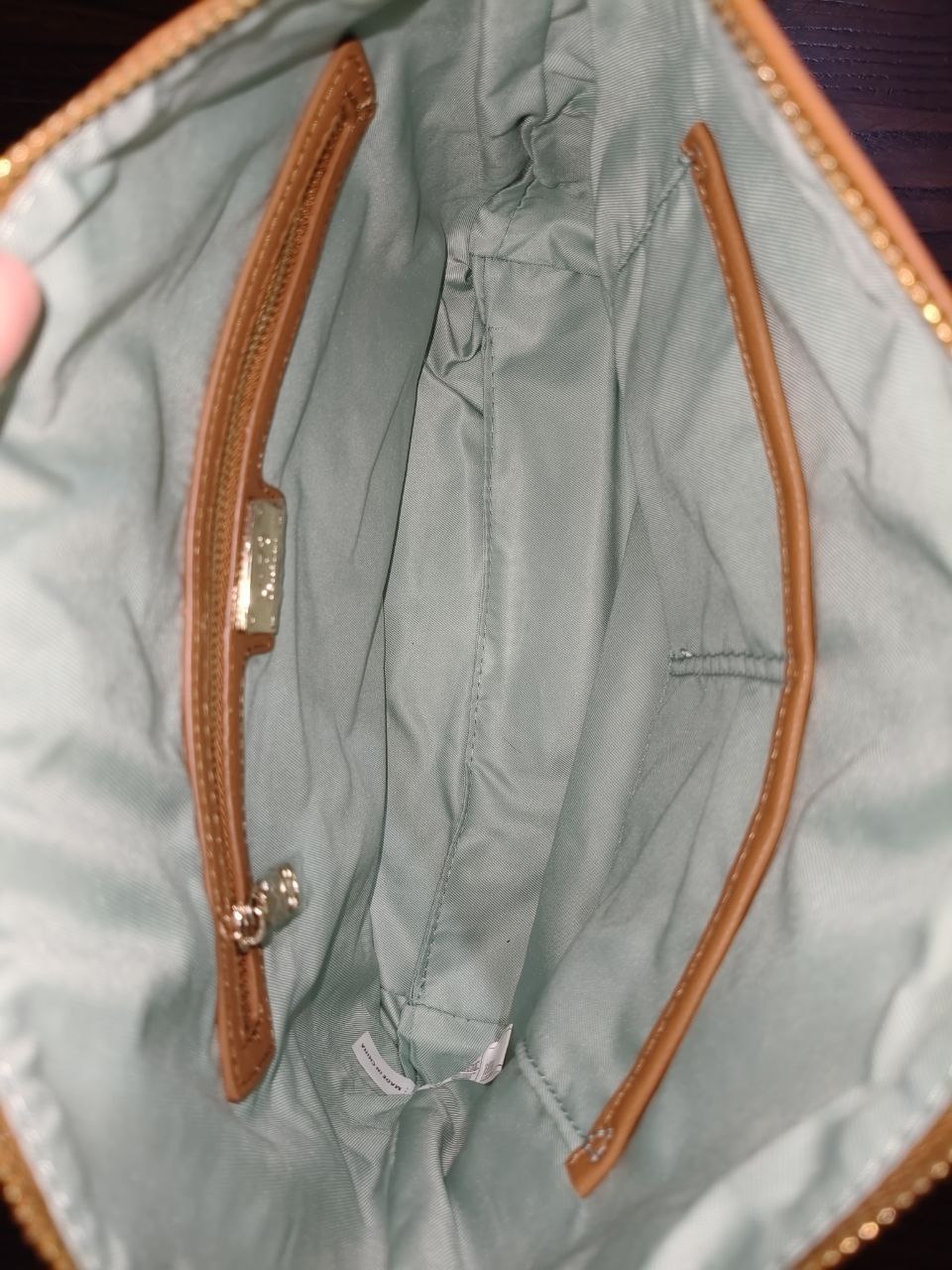 Borsa V°73 Urano in ecopelle con tracolla e borsa interna – Marrone cognac