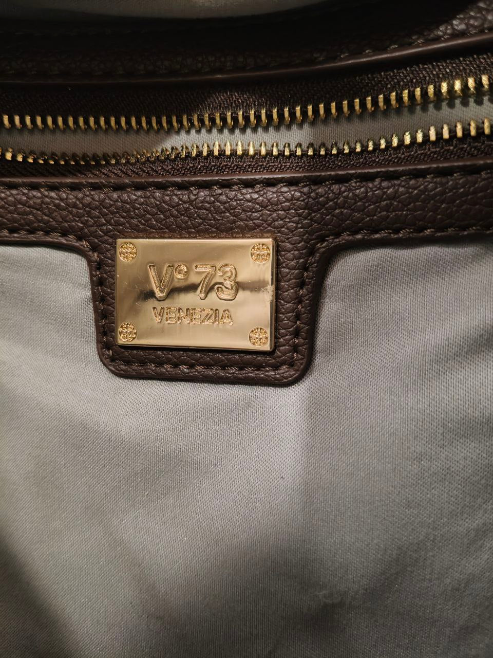 Borsa tapestry V°73 Venezia in tessuto jacquard con manici in pelle