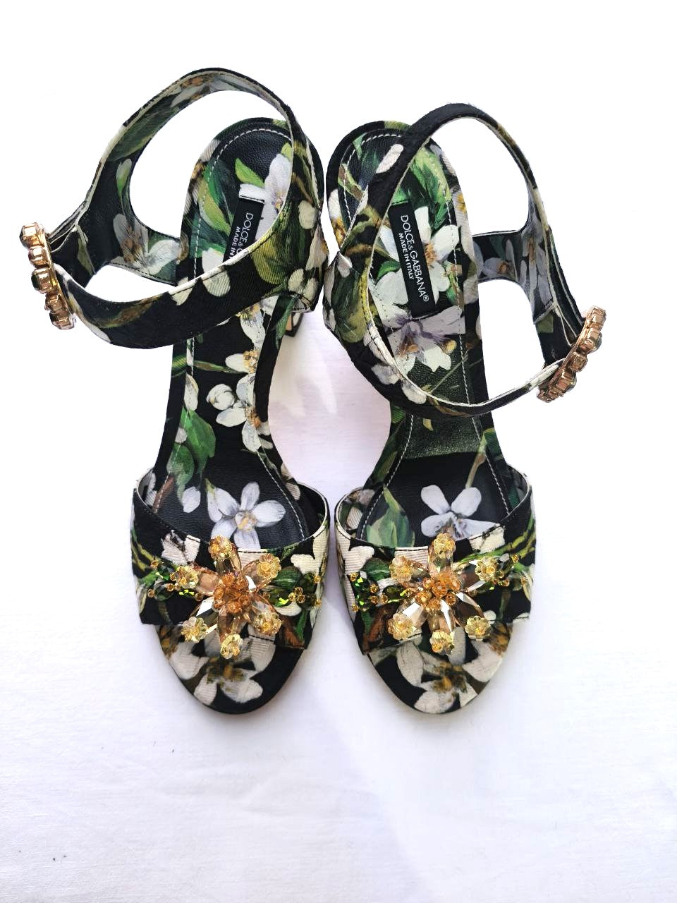 Dolce & Gabbana – Sandali flower con cristalli, stampa floreale