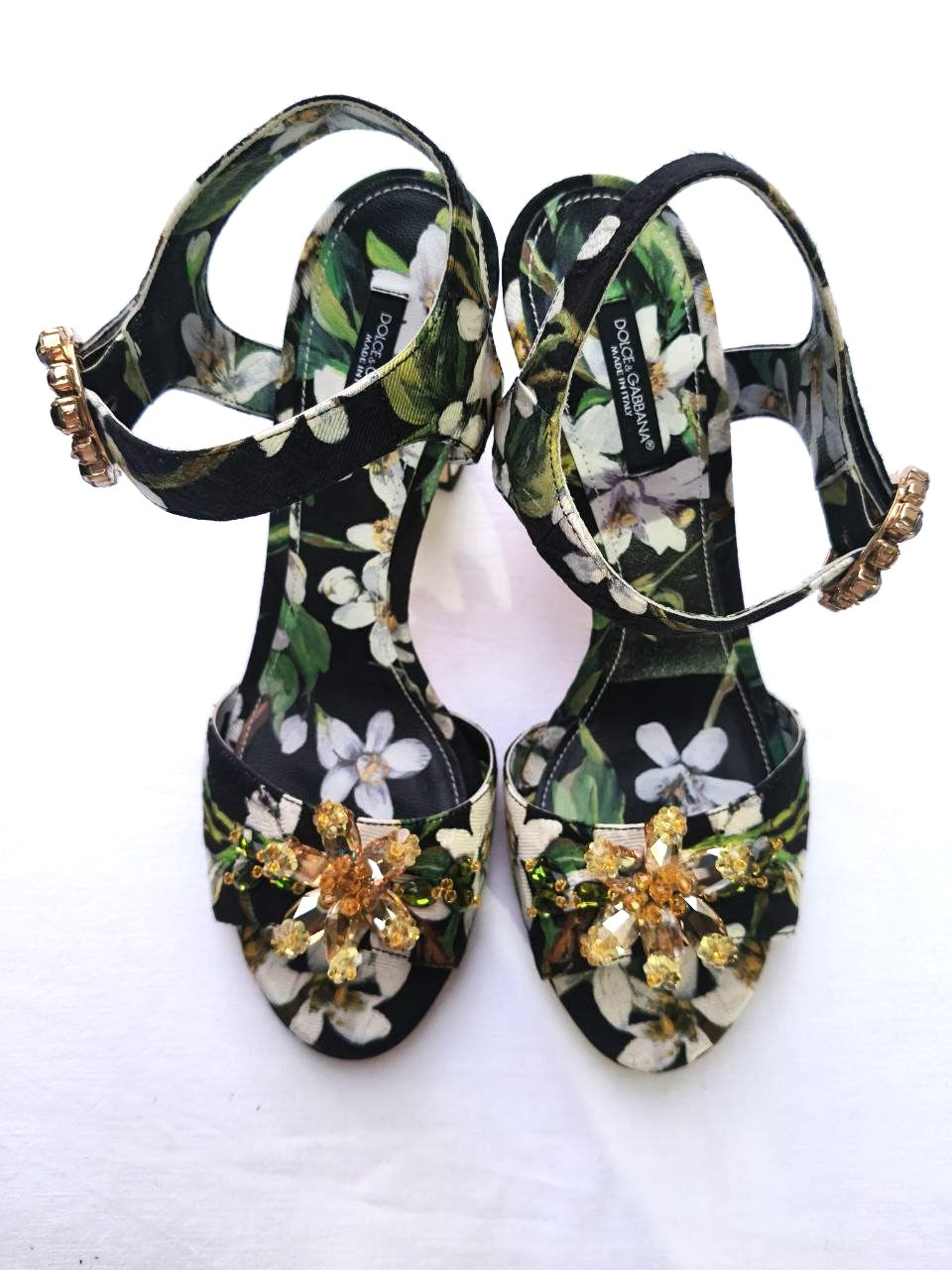 Dolce & Gabbana – Sandali flower con cristalli, stampa floreale