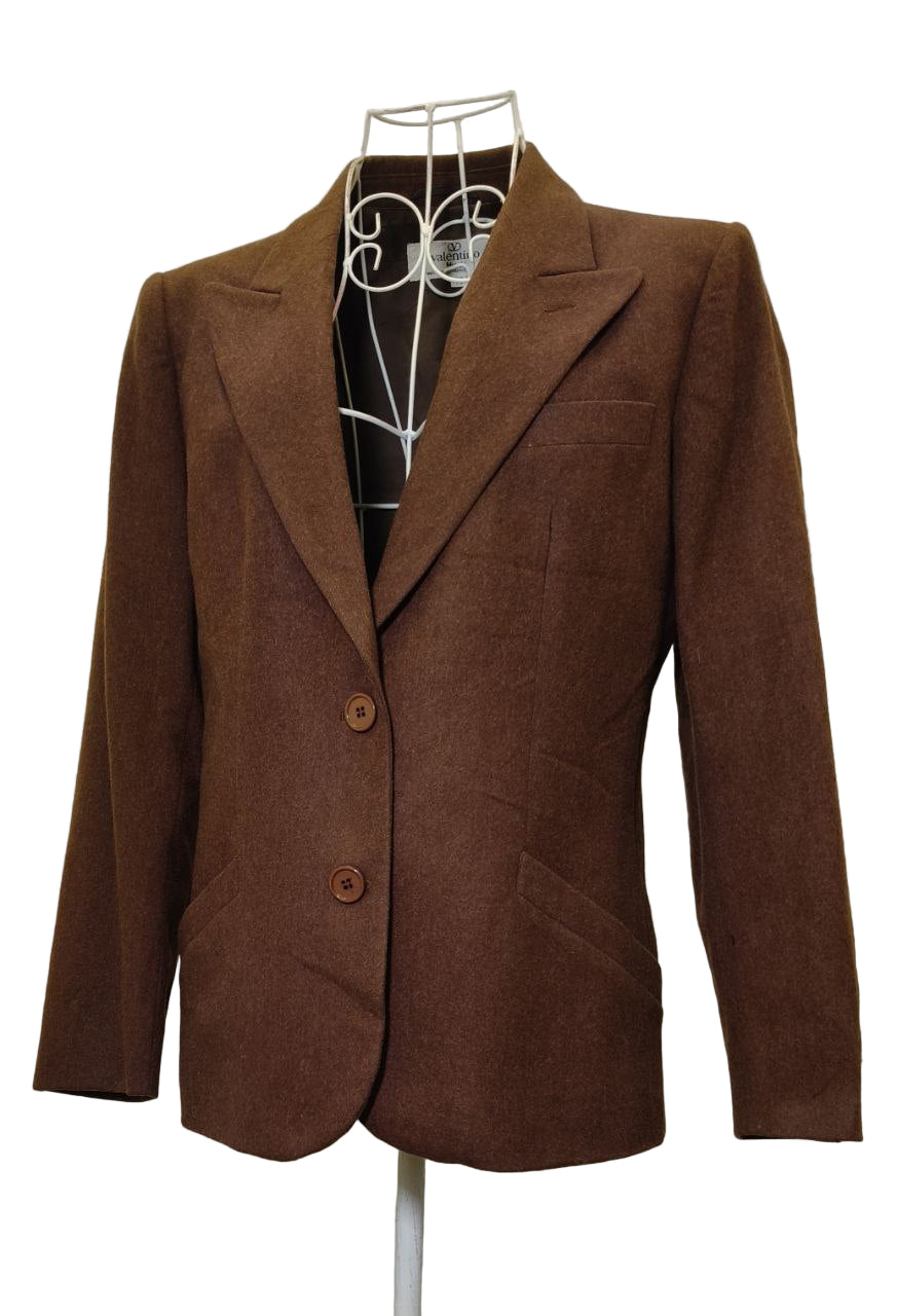 Giacca Miss V Valentino in lana marrone Taglia 46