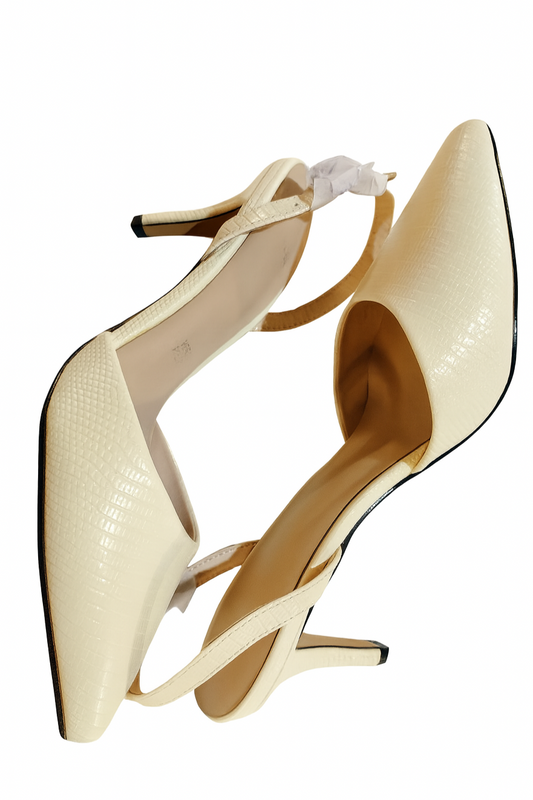 Slingback Miriade Isola Bella in vera pelle vaniglia tacco 6 cm n.37
