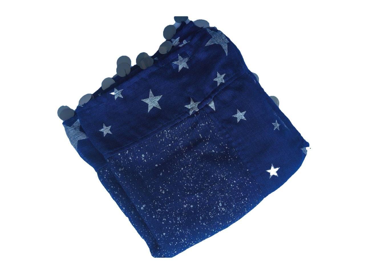 Stola Camomilla Milano blu indaco cielo stellato con paillettes (120×114)