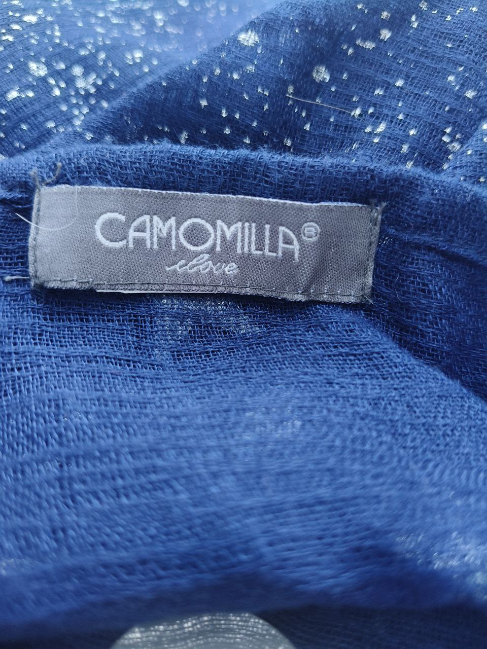 Stola Camomilla Milano blu indaco cielo stellato con paillettes (120×114)