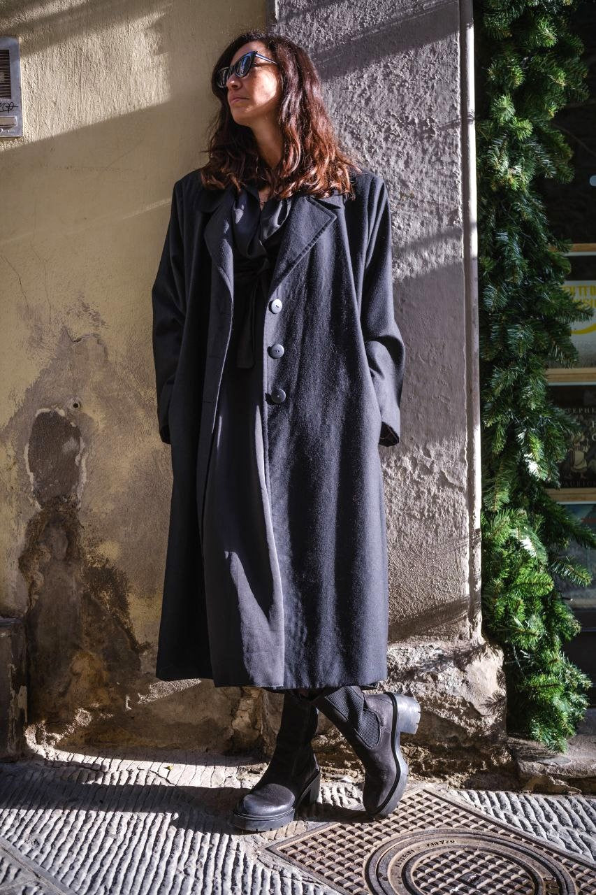 Cappotto nero over a tre bottoni Taglia XL