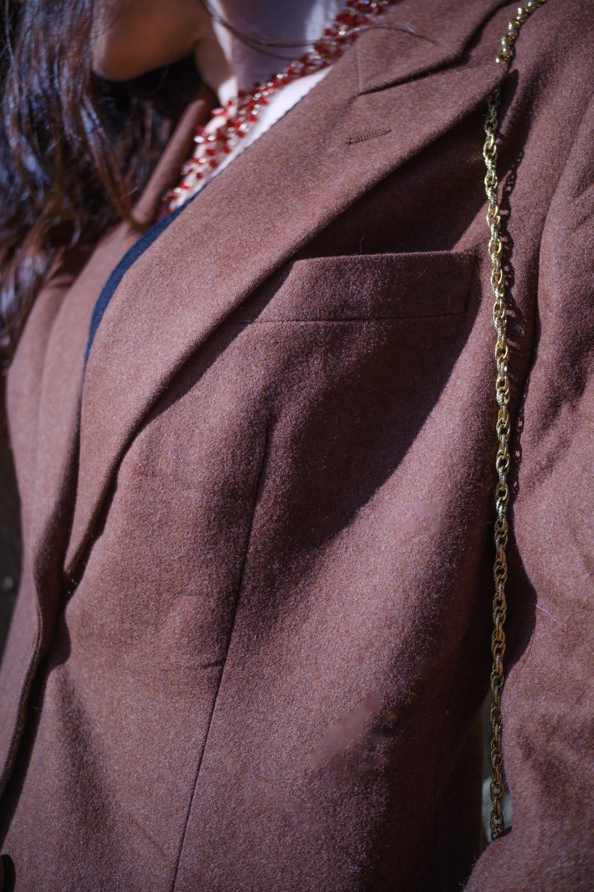 Giacca Miss V Valentino in lana marrone Taglia 46