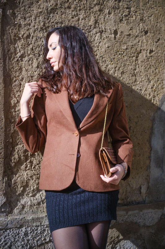 Giacca Miss V Valentino in lana marrone Taglia 46