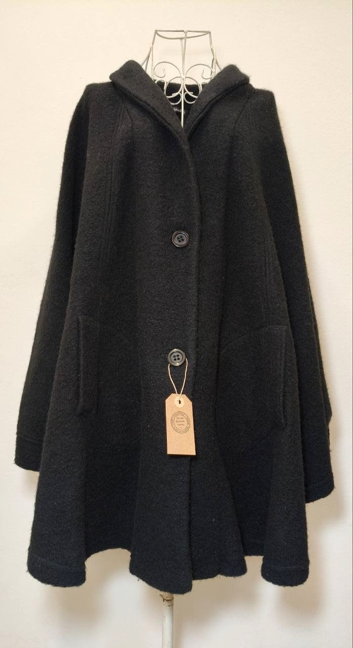 Cappotto over nero sartoriale Made in Italy Taglia XXL