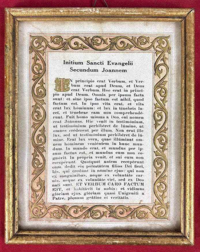 Set 3 Cartigli Liturgici da Altare in Latino – Cornici in Legno Dorato – Rito Tridentino Antico