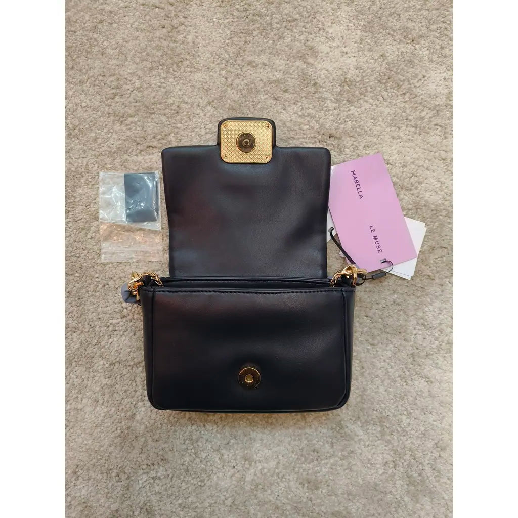 Marella Le Muse Pochette Tracolla Blu Navy con Catena Oro
