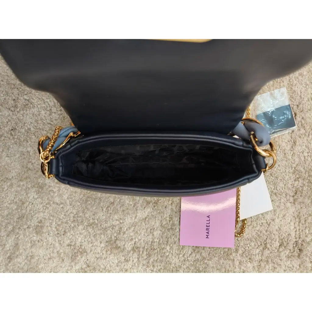 Marella Le Muse Pochette Tracolla Blu Navy con Catena Oro